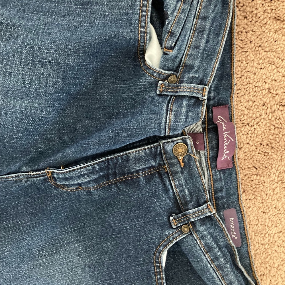 Gently worn blue jeans, Size 12
